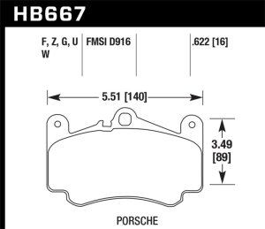 Porsche 911 Carrera 4 Brake Pads - Front - Hawk Performance - HPS Performance Street Compound - `02-`05 Porsche 911 Carrera 4 Brake Pads - Front - Hawk Performance - HPS Performance Street Compound - `02-`05